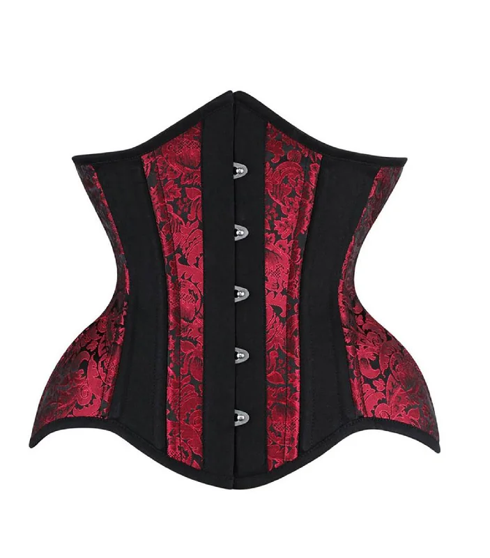 bridesmaid women bustiers and corsetsHeidi Red Brocade Authentic Steel Boned Underbust  Waist Training Corset