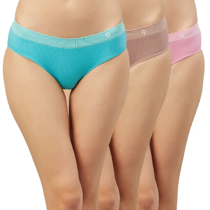 seamless odor - control women briefs for all - day confidenceC9 Airwear Ribbed Panty - Pack of 3