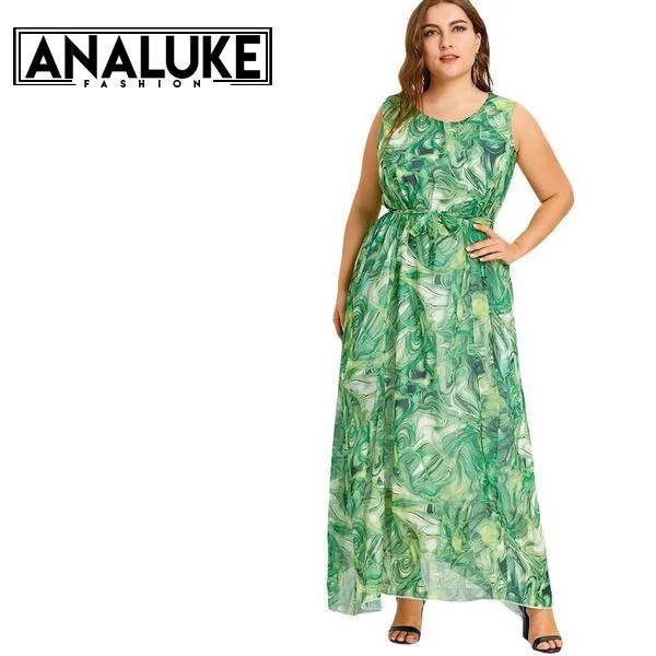 women sexy dresses for poolside partiesBoho Print Plus Size Maxi Dress