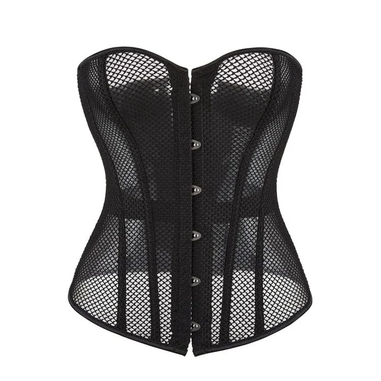 longline women bustiers and corsetsWomen's Gothic Strappy Mesh Overbust Corset