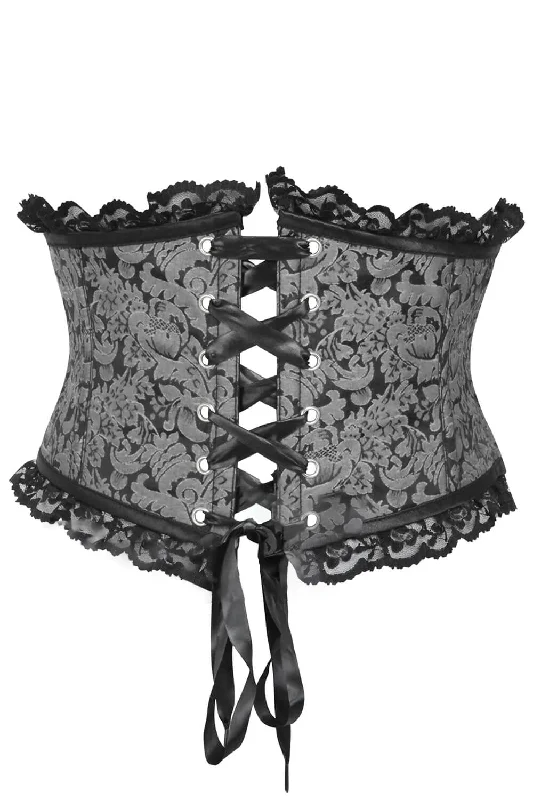 evening wear women bustiers and corsetsSilver Black Gothic Corset Belt