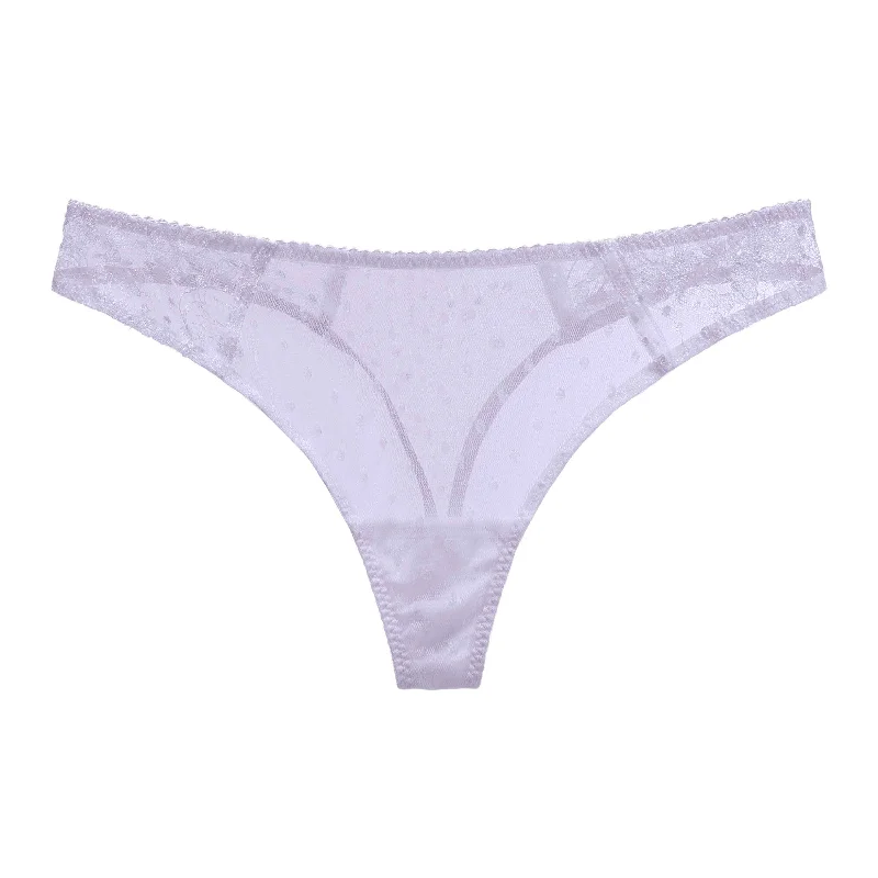 wireless women thongs for a comfortable and wire - free experienceGin Lilac Leavers Lace Thong