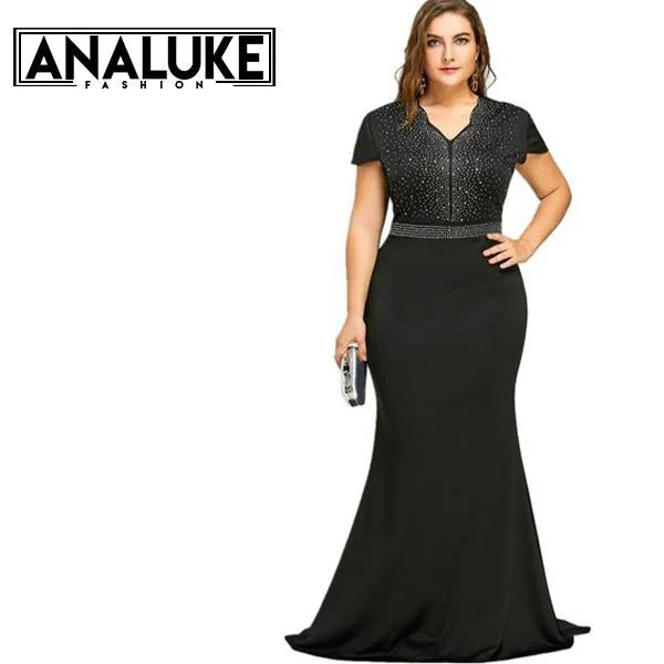 women sexy dresses with open - side detailsBlack Vintage Mermaid Dress