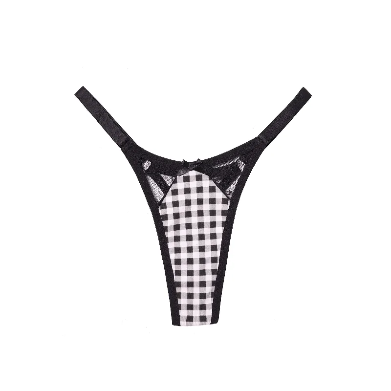 seamless microfiber women thongs for a smooth touchEtienne Thong Black Gingham Jersey