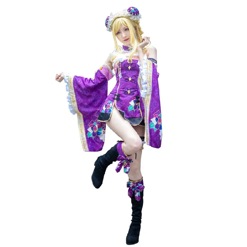 women cosplay costumes for couplesLoveLive!Sunshine!! Aqours Ohara Mari Cosplay Costume Cheongsam Awakening Ver. mp005229