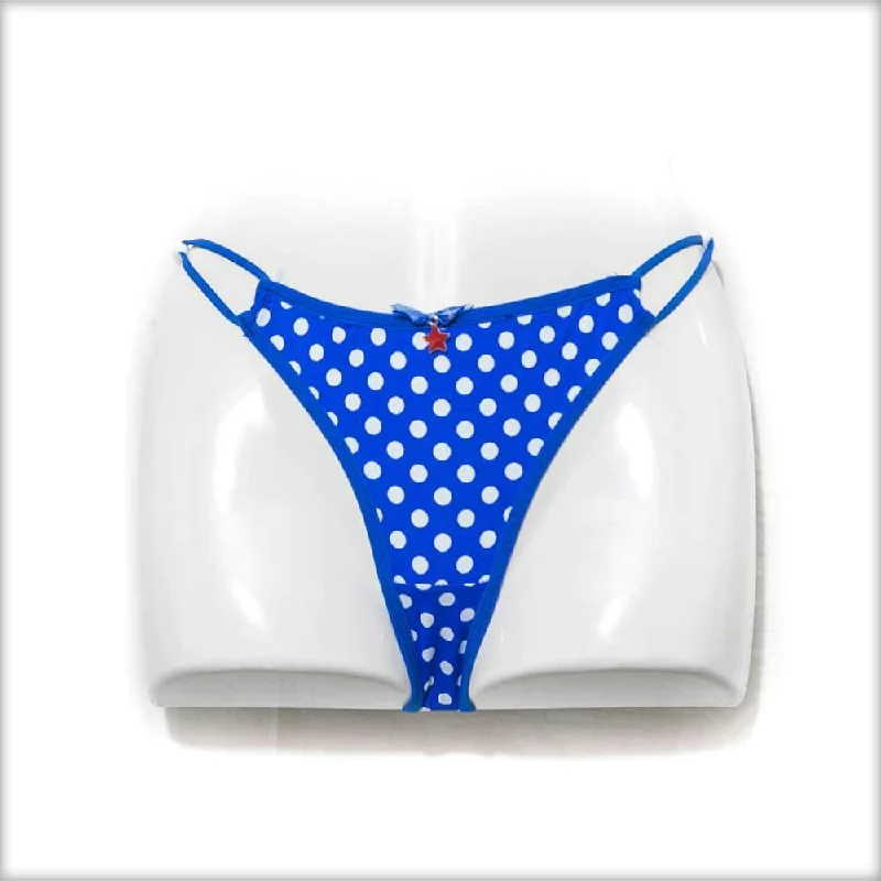 lace panties for women with a romantic touchBlue & White Polka Dotted Bikini Panty