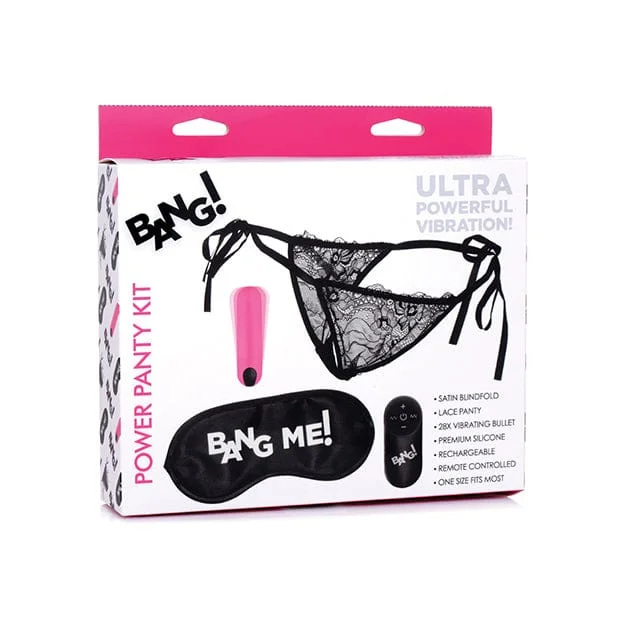 sheer panties for women with a seductive lookXR - Bang Power Panty Vibrator with Blindfold Kit (Pink)