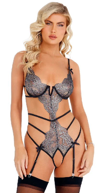 silk women lingerie for a smooth touchAll My Love Metallic Teddy