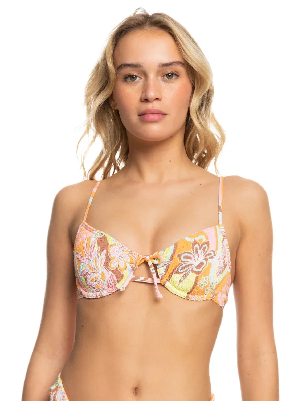 multi - way women bikini briefs for versatile stylingFloraldelic Underwired Bikini Top - Mock Orange Roxy Delic