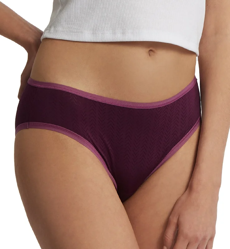 petite women bikini briefs for a flattering fitHanky Panky MoveCalm Ruched Back Brief (2P2184) - Dried Cherry/Damson Plum