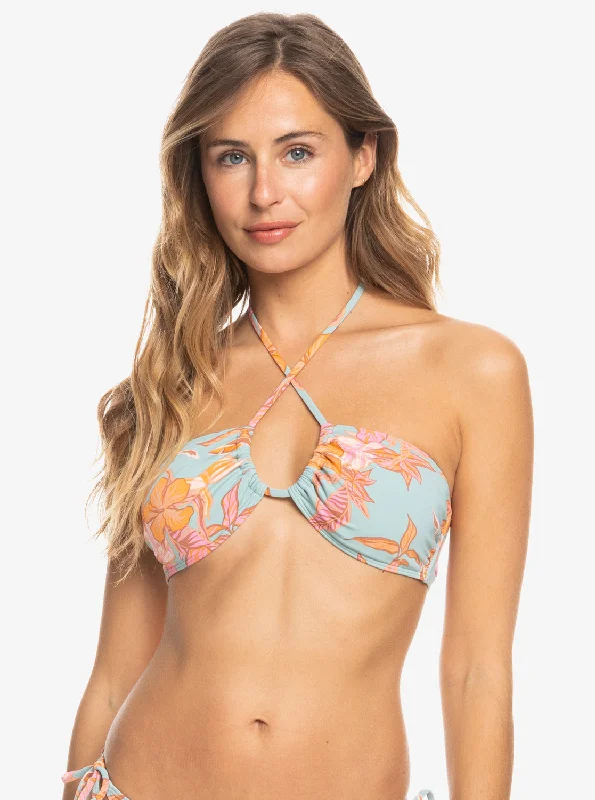 luxury brand women bikini briefs for high - end qualityPrinted Beach Classics Triangle Bikini Top - Blue Surf Kartoffel Tropical