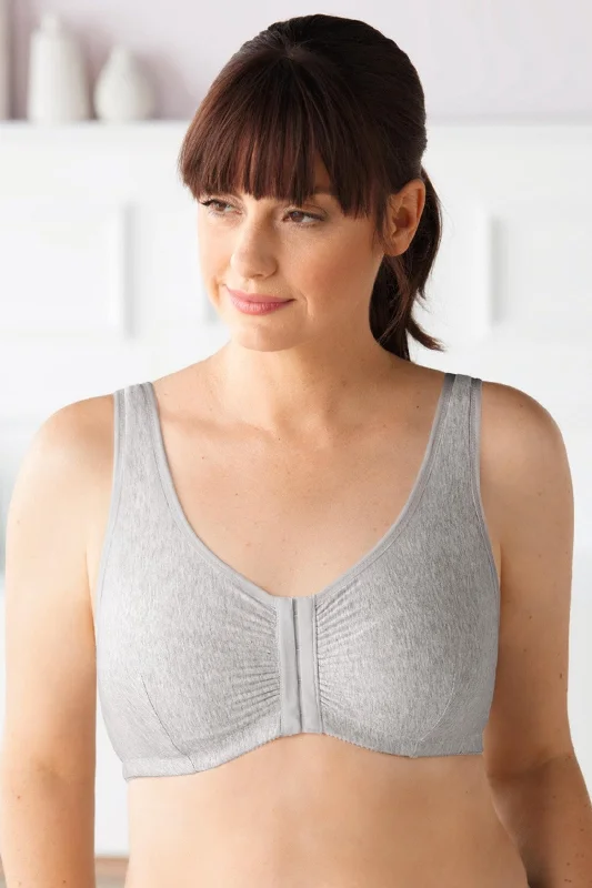 plunge wireless bras for a natural lookAmoena Fleur Wire Free Mastectomy Bra - Grey Melange