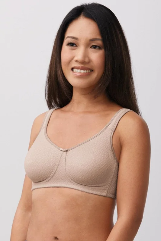 lace bras for a romantic lookAmoena Mira Wire Free Mastectomy Bra - Light Taupe