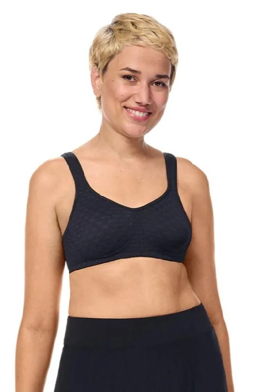 plunge t - shirt bras for a sleek appearanceAmoena Tiana Wire Free Mastectomy Bra - Black