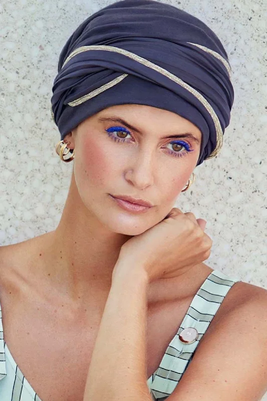 plunge bras for low cut topsChristine Viva  Emmy Turban - Shades of Blue/Gold