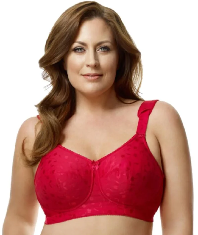 full cup padded bras for enhanced shapeElila Jacquard Wire-Free Bra - Red