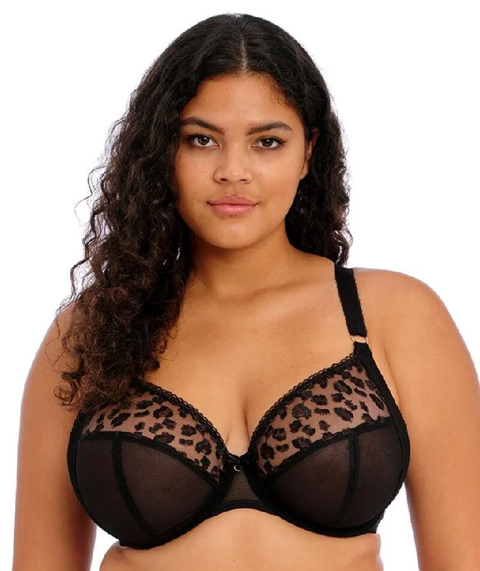 plus size nursing bras for breastfeeding momsElomi Namrah Underwired Bandless Plunge Bra - Jet