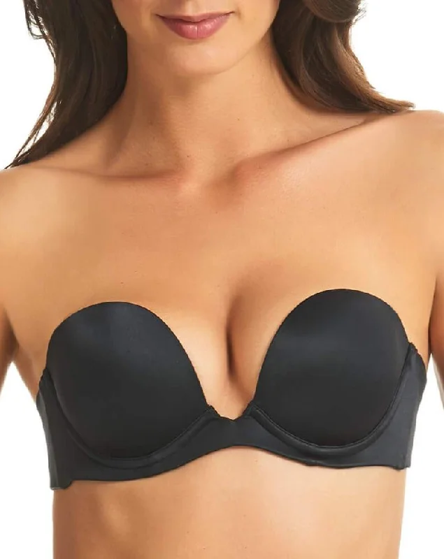 sexy backless push up brasFinelines Refined 6-way Low Cut Strapless Bra - Black