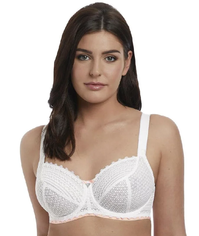 moisture wicking sleep bras for hot sleepersFreya Daisy Lace Underwire Balcony K Cup Bra - White