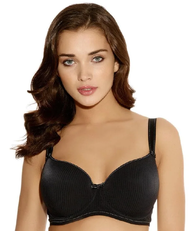 plus size nursing bras for breastfeeding momsFreya Idol Underwired Moulded Balcony Bra - Black