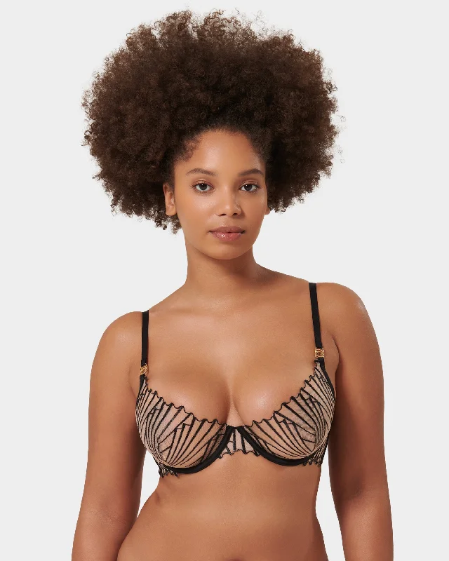 supportive underwire bras for large bustsGoya Wired Bra Black/Sheer