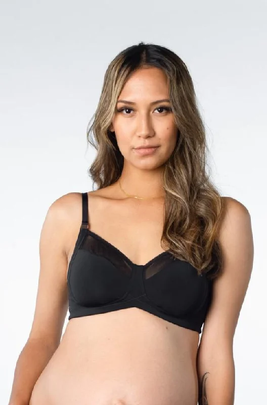 sleep bras with adjustable strapsLunar Eclipse Wirefree Maternity Bra (Black)