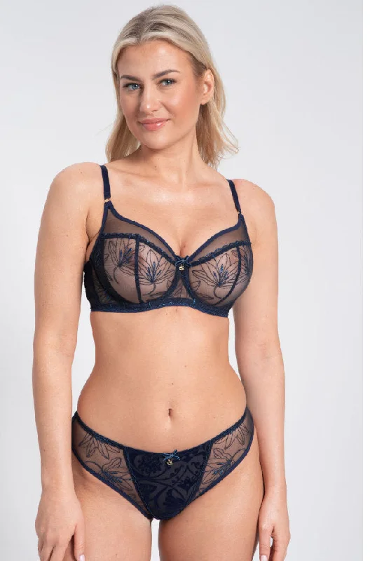 lace bras for a romantic lookHarriet Brazilian Briefs (Navy)