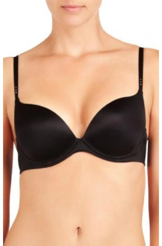 wireless bras for a natural feelOMB UW Push Up T-shirt Bra (Black)