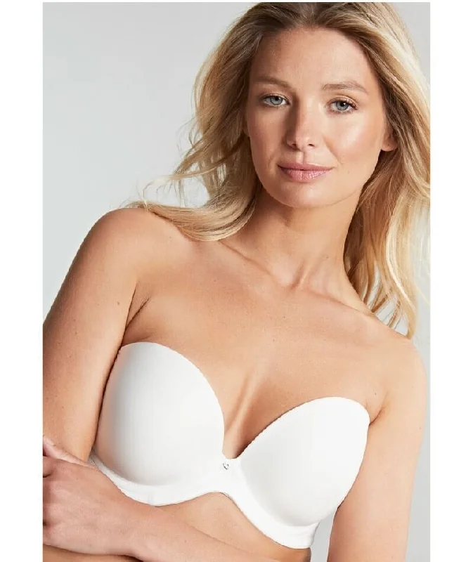 moisture wicking sleep bras for hot sleepersPanache Faith Moulded Strapless Bra - Ivory