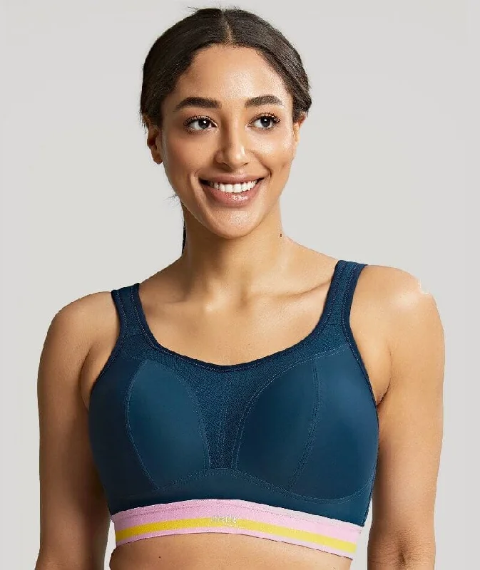 moisture wicking convertible brasPanache Sport Boundless Wire-free Sports Bra - Retro Navy