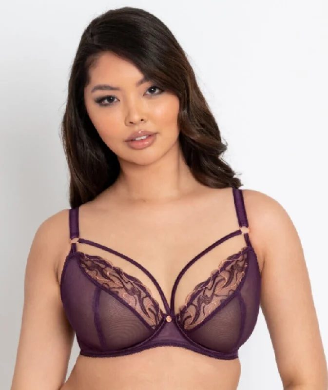 plus size nursing bras for breastfeeding momsScantilly Fascinate Plunge Bra - Plum