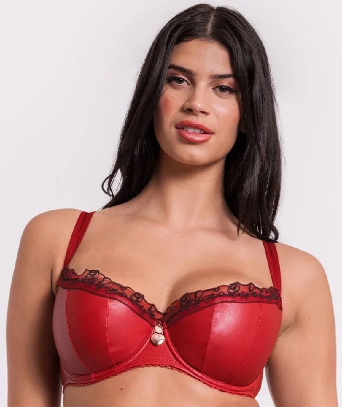 padded bras for added volumeScantilly Key to My Heart Padded Half Cup Bra - Rouge