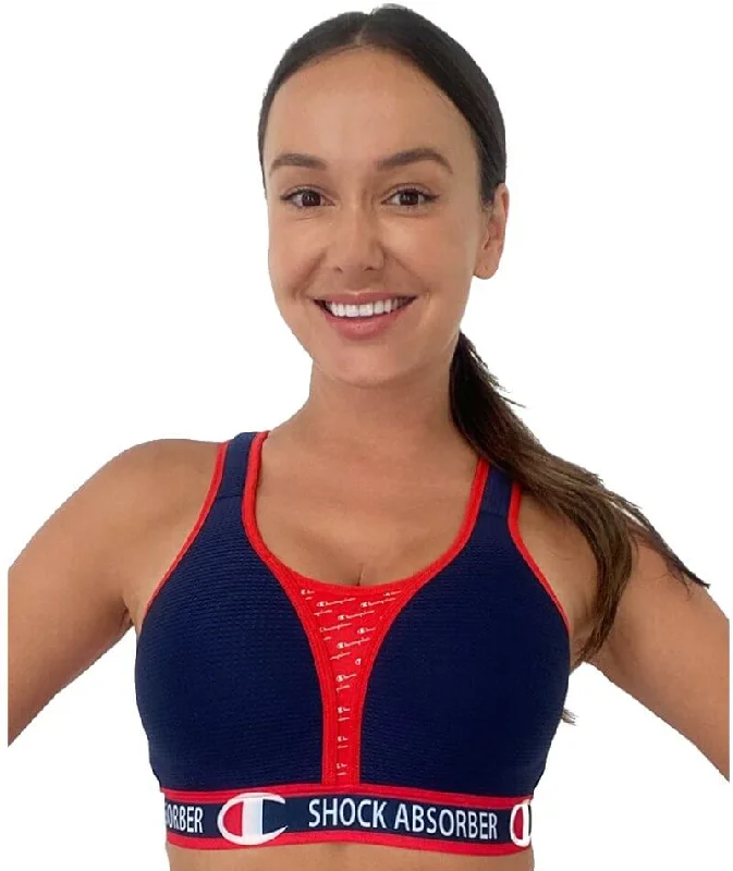 plunge t - shirt bras for a sleek appearanceShock Absorber Ultimate Run Wire-free Padded High Impact Sports Bra - Athletic Navy