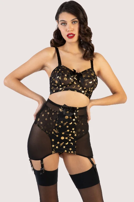 push up bras for enhanced cleavageSolar Black and Gold Cosmic Print Set