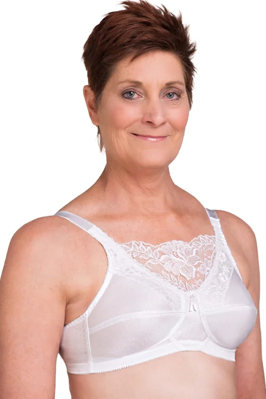 bralette sports bras for light exerciseTrulife Jessica Mastectomy Camisole bra - White