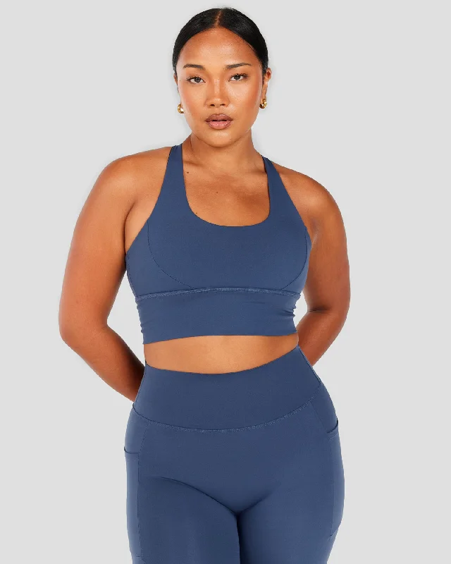 black women sport bra for a classic styleAura Bra - Soft Navy