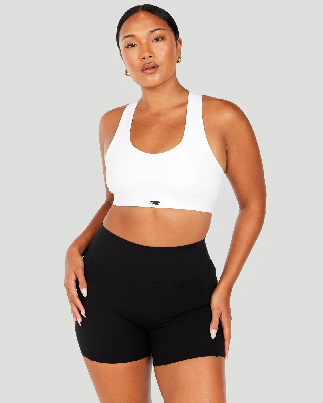 seamless women sport bra for smooth under clothesAura Mesh Bra - White