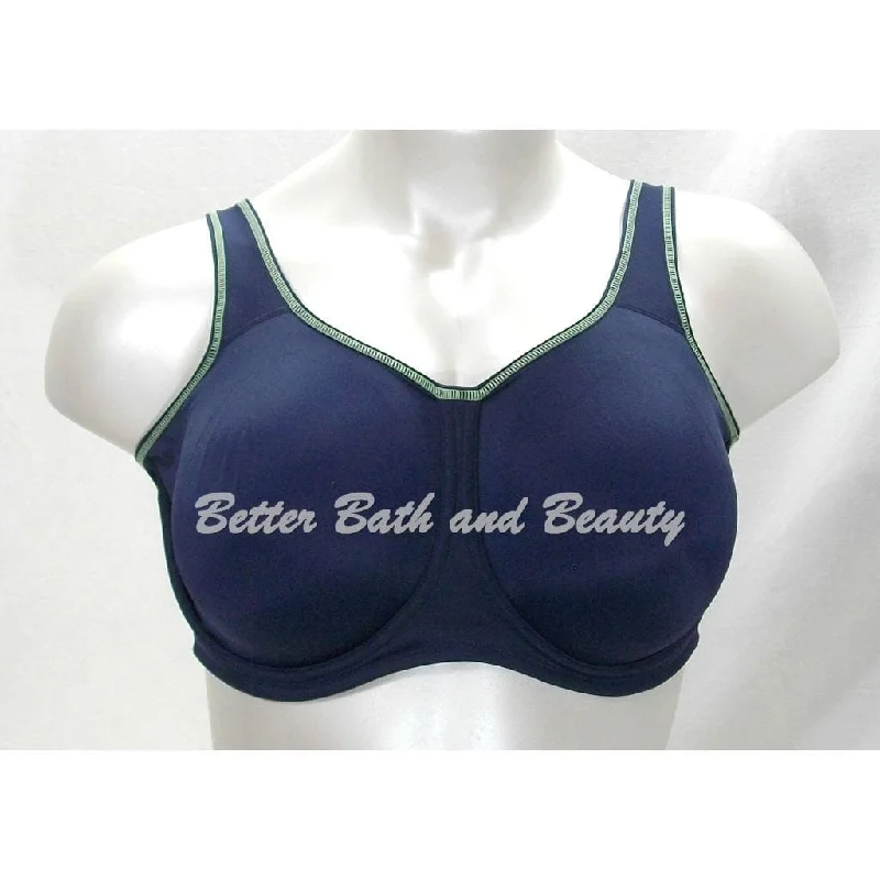 high impact convertible women sport braIRREGULAR Wacoal 855170 Medium Control Underwire Sports Bra 40G Navy Blue