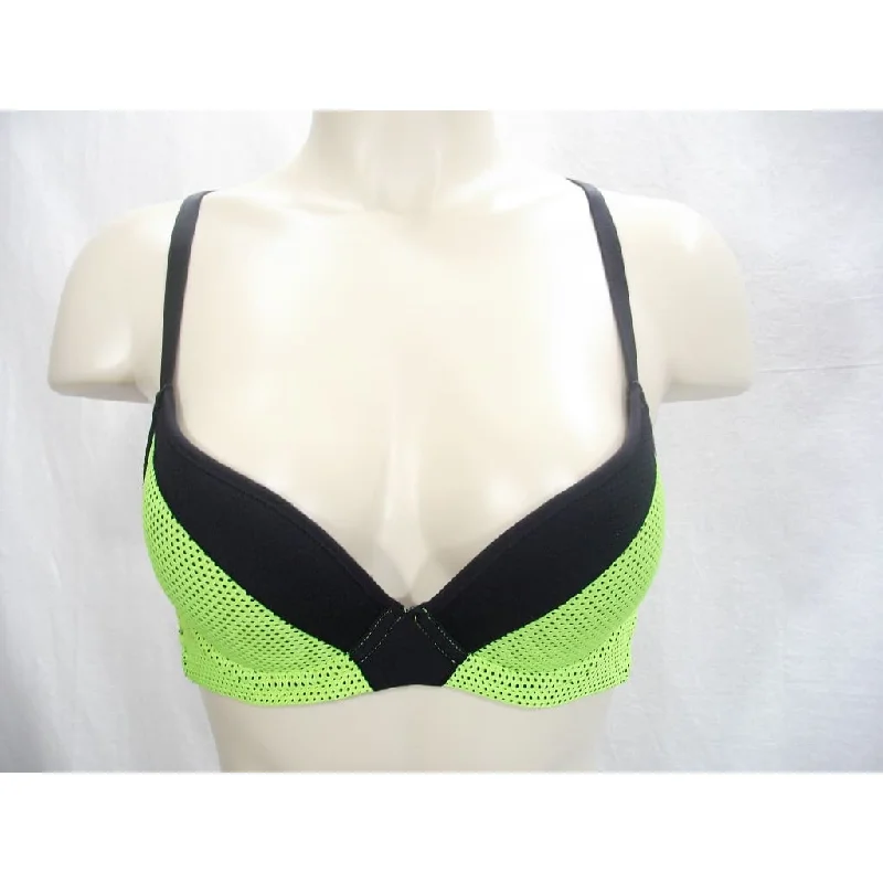 matching women sport bra and leggings setsLa Isla Racerback Lift Comfort Mesh Foam Push Up Underwire Sports Bra 32B Green