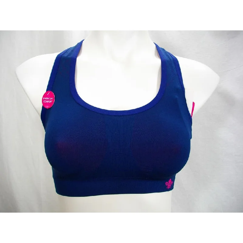 medium impact women sport bra for cyclingLily Of France 2151801 Reversible Medium-Impact Wire Free Sports Bra SMALL Navy Pink