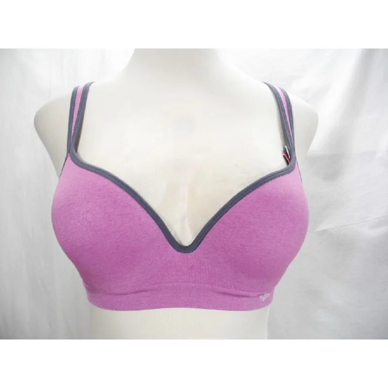 petite women sport bra with proper fitLily of France 2151900 Energy Boost Medium Impact Active Underwire Bra XL X-LARGE Purple & Gray