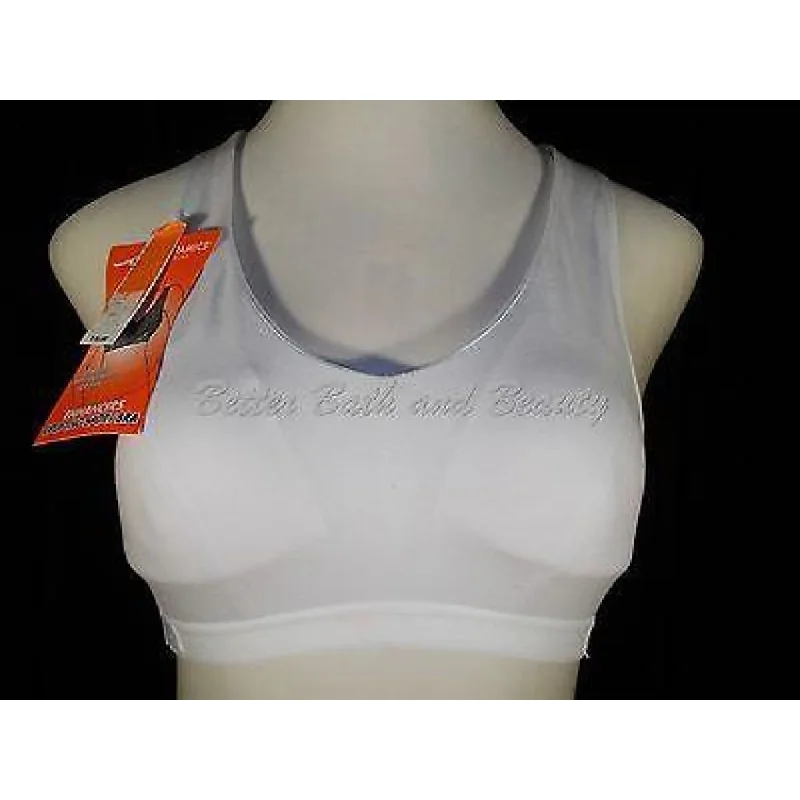 quick drying women sport bra for convenienceMarika Aerodynamics Enhancers Vented Racerback Wire Free Sports Bra LARGE White