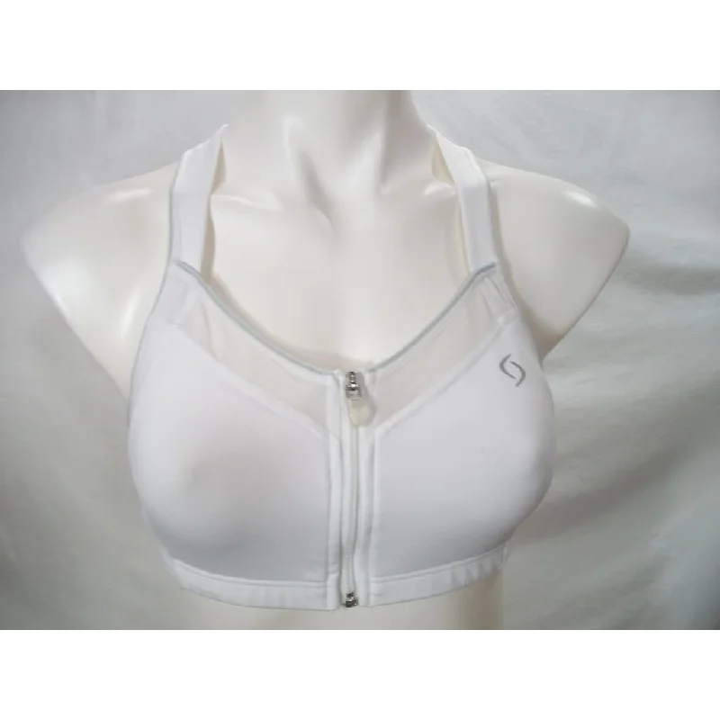 plus size friendly women sport bra designsMoving Comfort Grace A/B Wire Free Zip Front Sports Bra 36AB-38B White