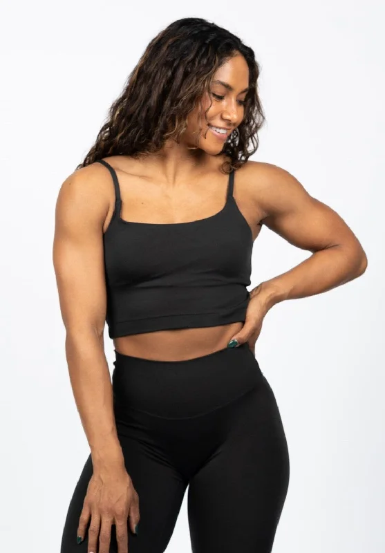 machine - made women sport bra for affordabilityReluna Cropped Brami Black