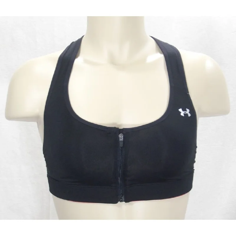 petite medium impact women sport braUnder Armour 1236590 UA Armour Zip-Front Wire Free Protegee Bra 30C Black NWT