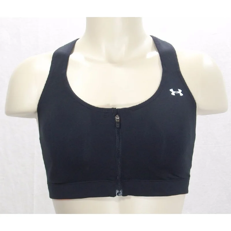 plus size high impact women sport braUnder Armour 1236586 UA Armour Zip-Front Wire Free Protegee Bra 38A Black NWT