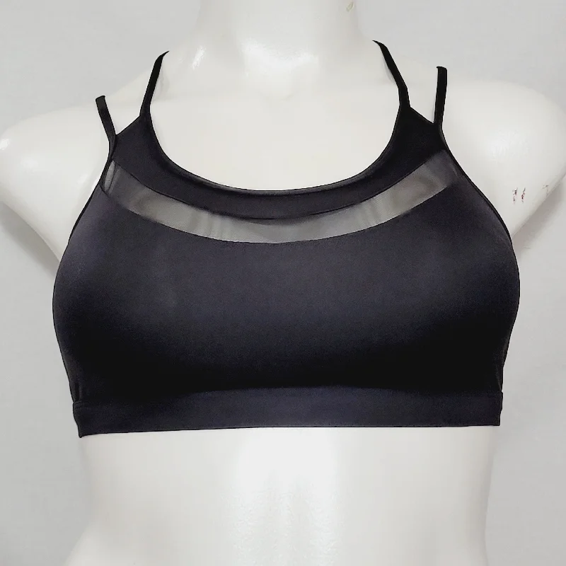 petite adjustable strap women sport braVictoria's Secret VICTORIA SPORT Strappy Back Wire Free Mesh Insert Bra MEDIUM Black