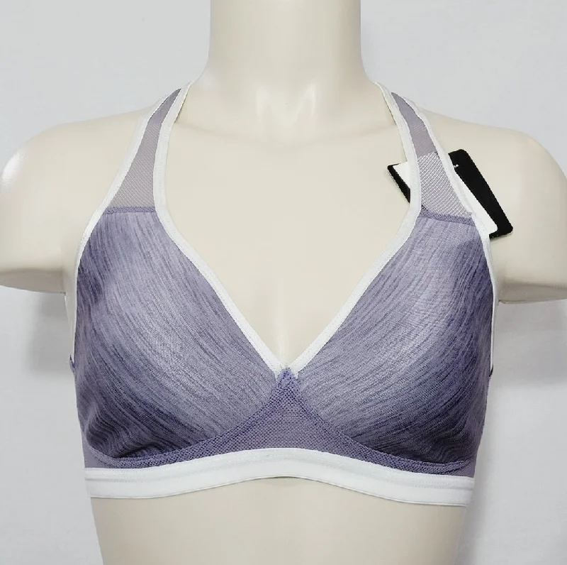 medium impact women sport bra for cyclingWacoal 856234 Soft Cup Racerback Wire Free Sports Bra 32D Gray & White NWT