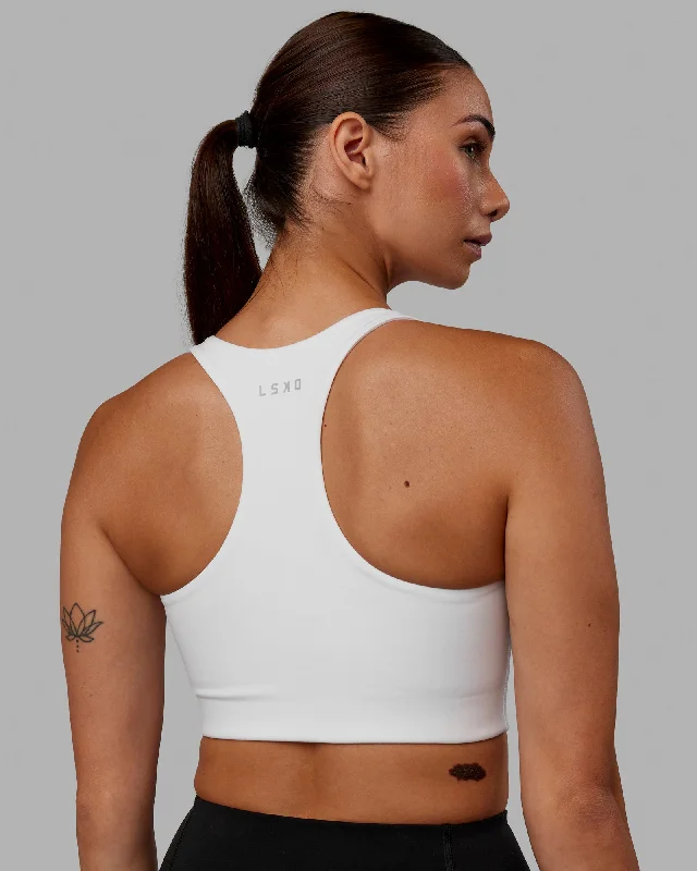 breathable women sport bra for ventilationAce Long Line Bra - White