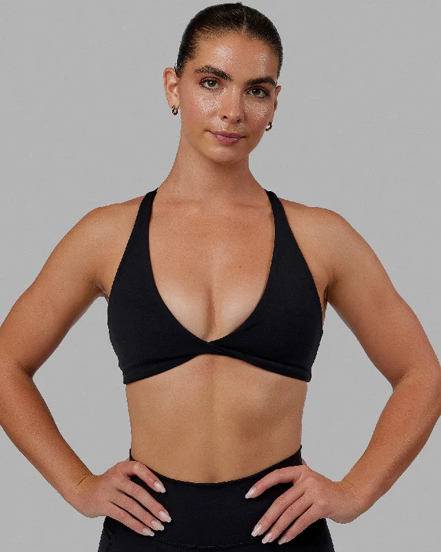 padded women sport bra for nipple coverageAgile Sports Bra - Black